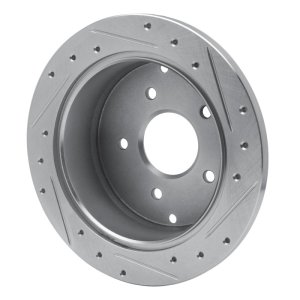 Pontiac GTO Brake Rotor (1) - Rear Left - R1 Concepts - Drilled & Slotted - Silver - 2004